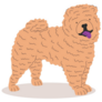 Fluffy Chow Dog Sticker 