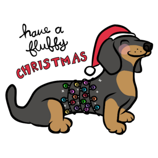 Fluffy Christmas Dog Sticker