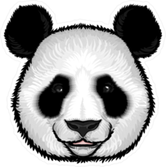 Fluffy Panda Face Sticker
