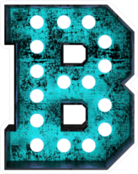 Fluorescent Blue Neon Font Letter B Sticker