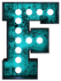Fluorescent Blue Neon Font Letter F Sticker