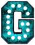 Fluorescent Blue Neon Font Letter G Sticker
