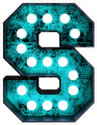Fluorescent Blue Neon Font Letter S Sticker