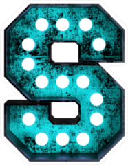 Fluorescent Blue Neon Font Letter S Sticker