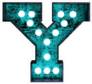 Fluorescent Blue Neon Font Letter Y Sticker