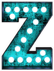Fluorescent Blue Neon Font Letter Z Sticker