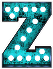Fluorescent Blue Neon Font Letter Z Sticker