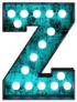 Fluorescent Blue Neon Font Letter Z Sticker