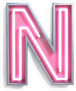Fluorescent Pink Tubes Letter N Sticker