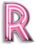 Fluorescent Pink Tubes Letter R Sticker