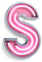 Fluorescent Pink Tubes Letter S Sticker