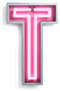 Fluorescent Pink Tubes Letter T Sticker
