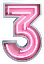Fluorescent Pink Tubes Number 3 Sticker