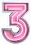 Fluorescent Pink Tubes Number 3 Sticker