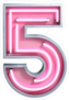 Fluorescent Pink Tubes Number 5 Sticker