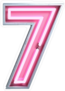 Fluorescent Pink Tubes Number 7 Sticker