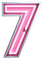 Fluorescent Pink Tubes Number 7 Sticker