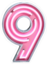 Fluorescent Pink Tubes Number 9 Sticker