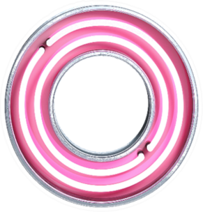 Fluorescent Pink Tubes Number Zero Sticker