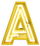 Fluorescent Yellow Tubes Letter A Sticker
