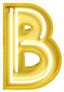 Fluorescent Yellow Tubes Letter B Sticker