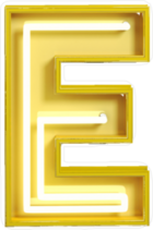 Fluorescent Yellow Tubes Letter E Sticker