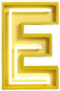 Fluorescent Yellow Tubes Letter E Sticker