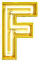 Fluorescent Yellow Tubes Letter F Sticker