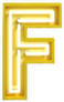Fluorescent Yellow Tubes Letter F Sticker
