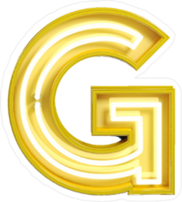 Fluorescent Yellow Tubes Letter G Sticker