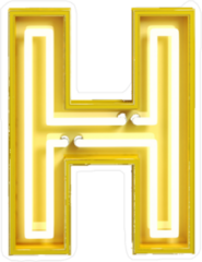 Fluorescent Yellow Tubes Letter H Sticker