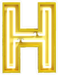 Fluorescent Yellow Tubes Letter H Sticker