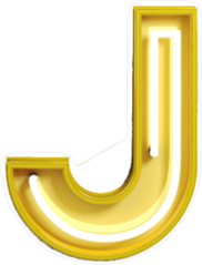 Fluorescent Yellow Tubes Letter J Sticker