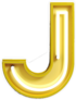 Fluorescent Yellow Tubes Letter J Sticker
