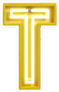 Fluorescent Yellow Tubes Letter T Sticker