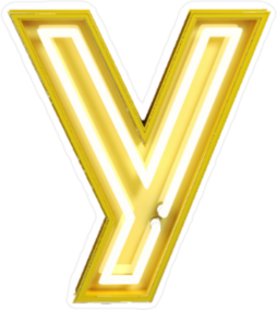 Fluorescent Yellow Tubes Letter Y Sticker