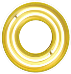 Fluorescent Yellow Tubes Number 0 Sticker