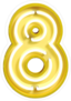 Fluorescent Yellow Tubes Number 8 Sticker
