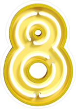 Fluorescent Yellow Tubes Number 8 Sticker