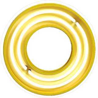 Fluorescent Yellow Tubes Number Zero Sticker