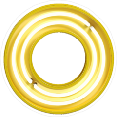 Fluorescent Yellow Tubes Number Zero Sticker