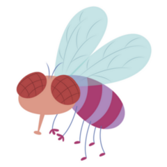 Fly Pastel Cartoon Sticker