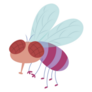 Fly Pastel Cartoon Sticker