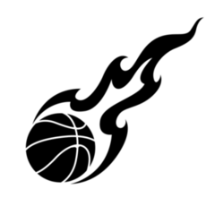 Flying Basketball Flames Transfer Sticker