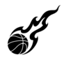 Flying Basketball Flames Transfer Sticker