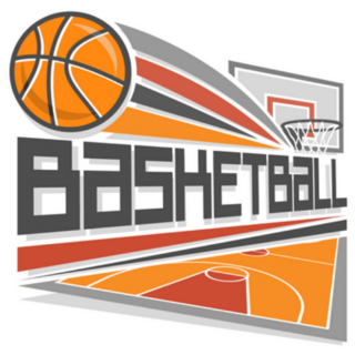 Flying Basketball on Court Sticker
