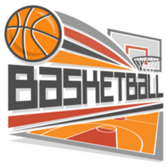 Flying Basketball on Court Sticker
