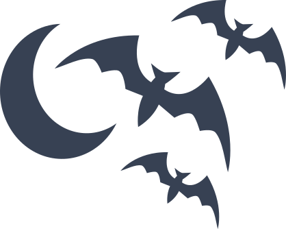 Flying Bats And The Moon Sticker