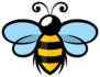 Flying Bee Symbol Sticker