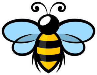 Flying Bee Symbol Sticker